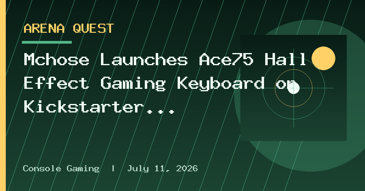 Mchose Launches Ace75 Hall Effect Gaming Keyboard on Kickstarter