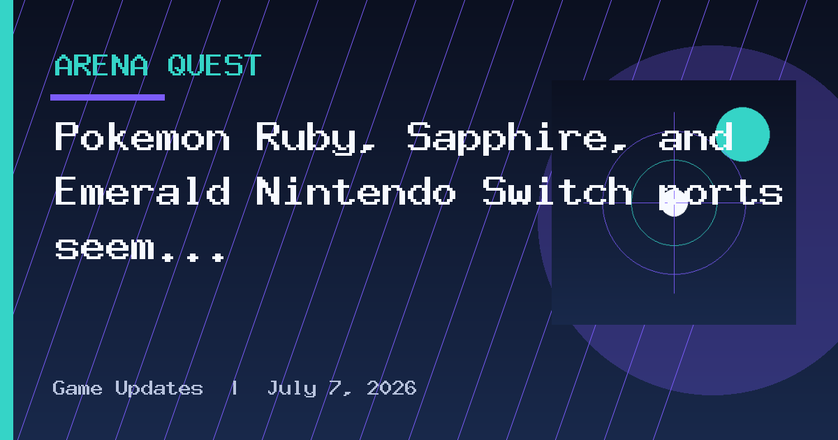 Pokemon Ruby, Sapphire, and Emerald Nintendo Switch ports seem likely, fans